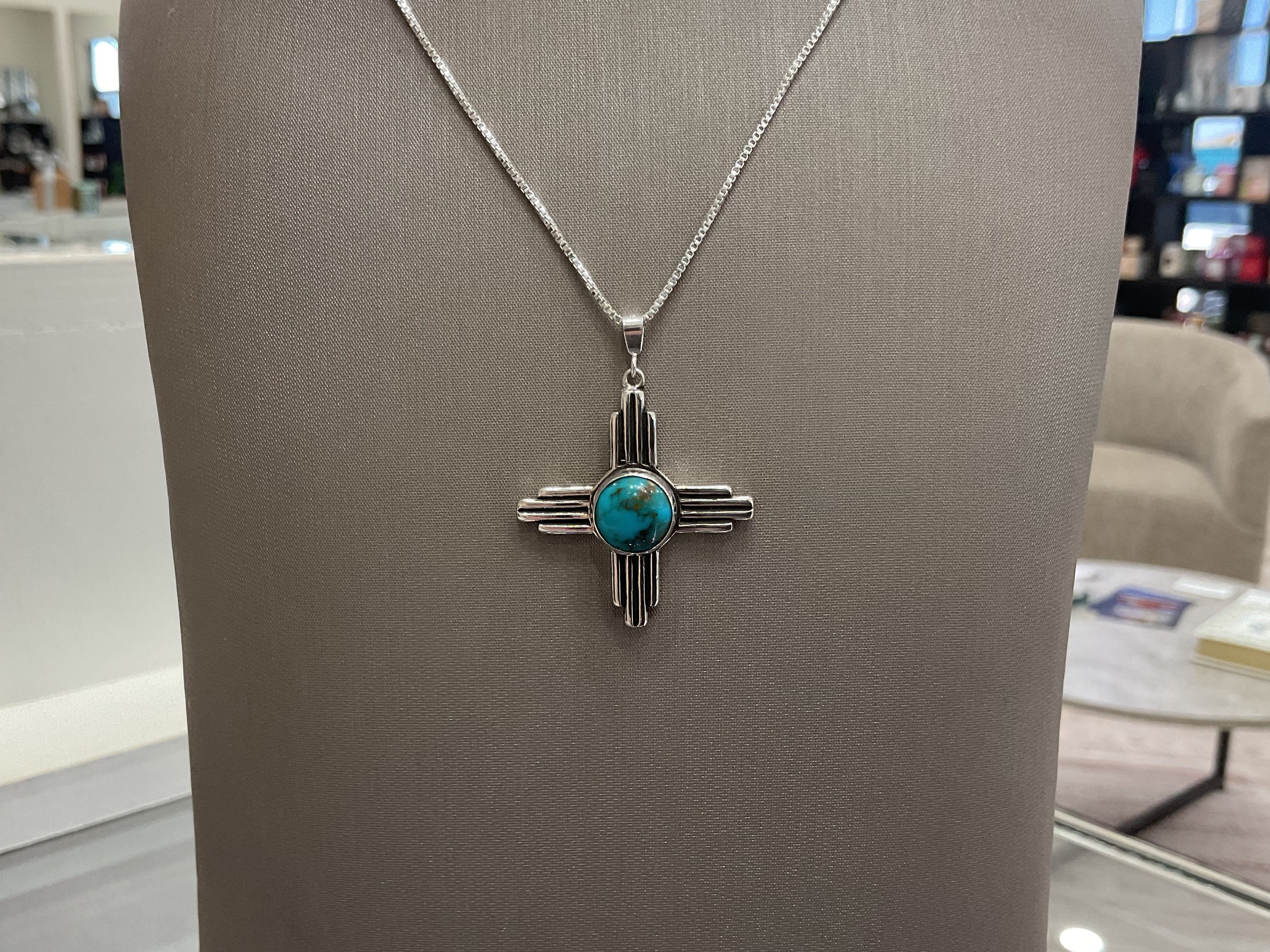 Zia Turquoise Necklace and Pin Set