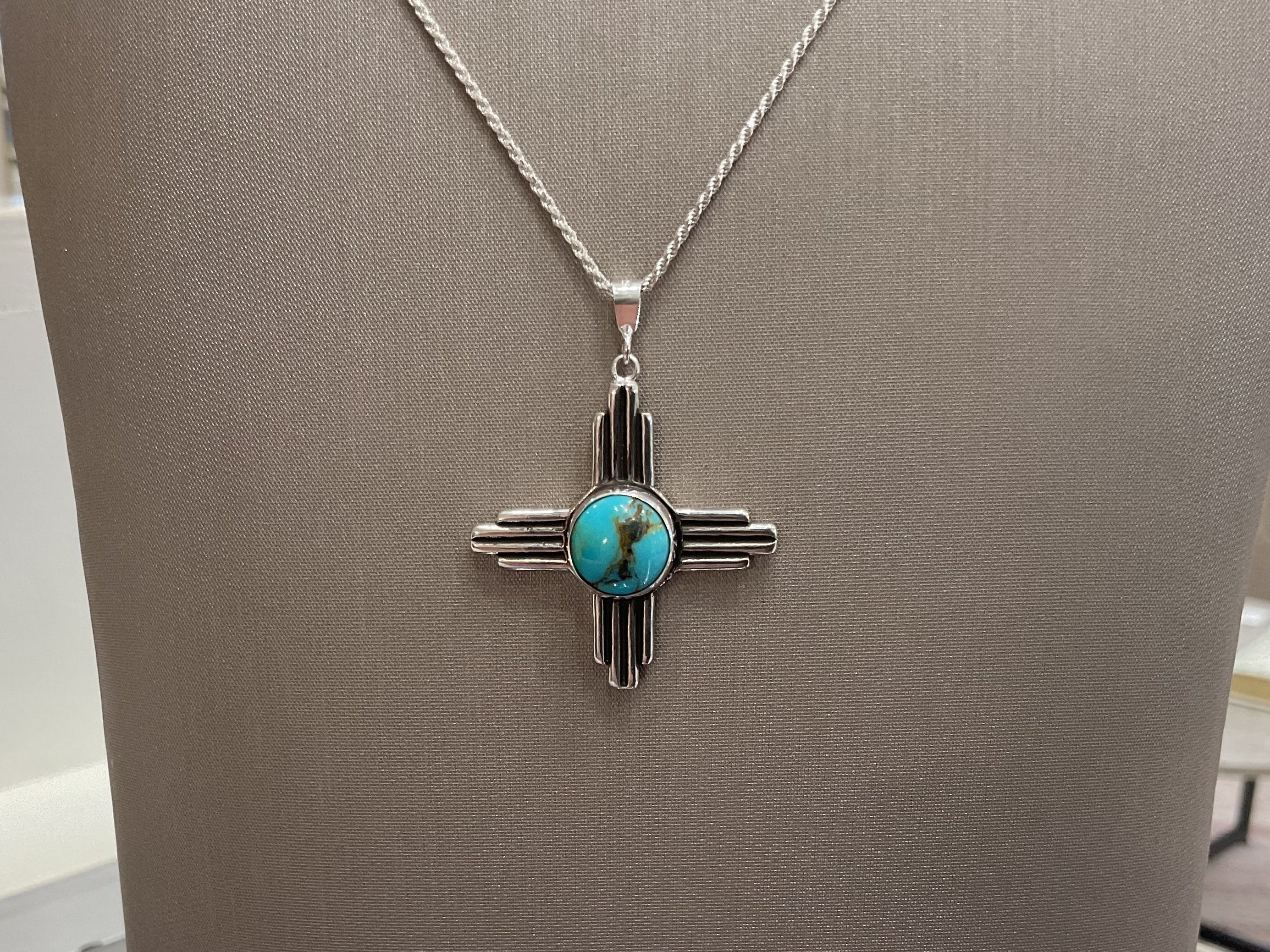 Zia Turquoise Necklace and Pin Set