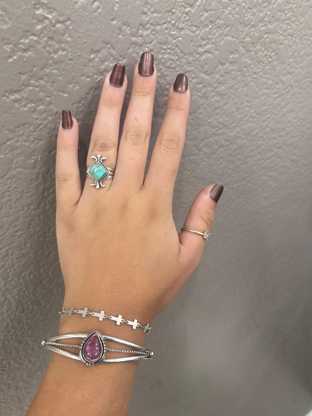 Purple Spiny Oyster Teardrop Cuff
