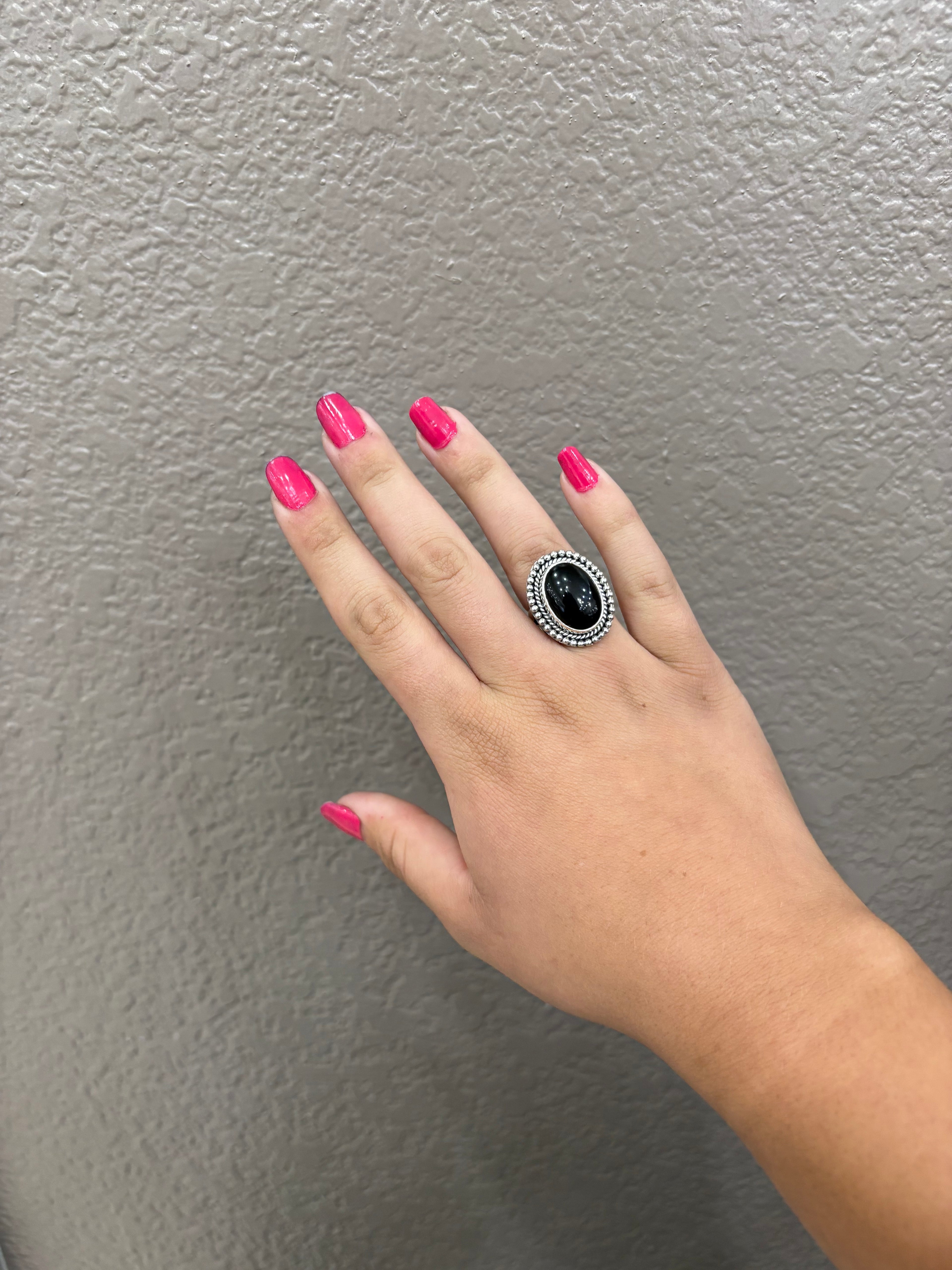 Black Onyx Oval Ring