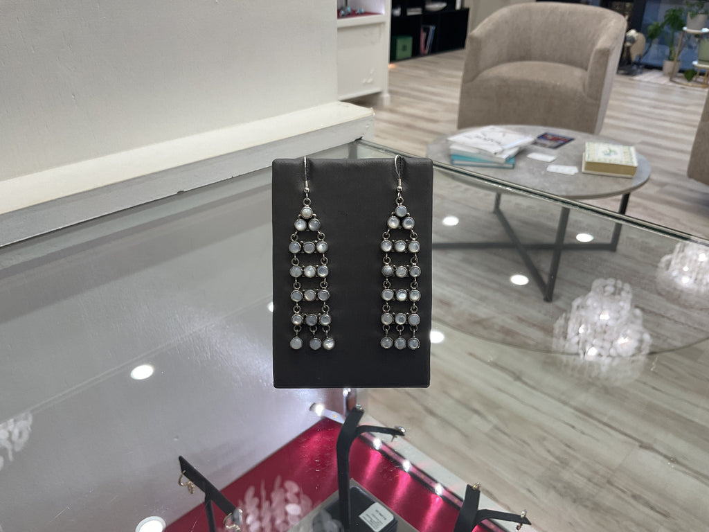 Mother of Pearl Chandelier Sterling Silver Earrings