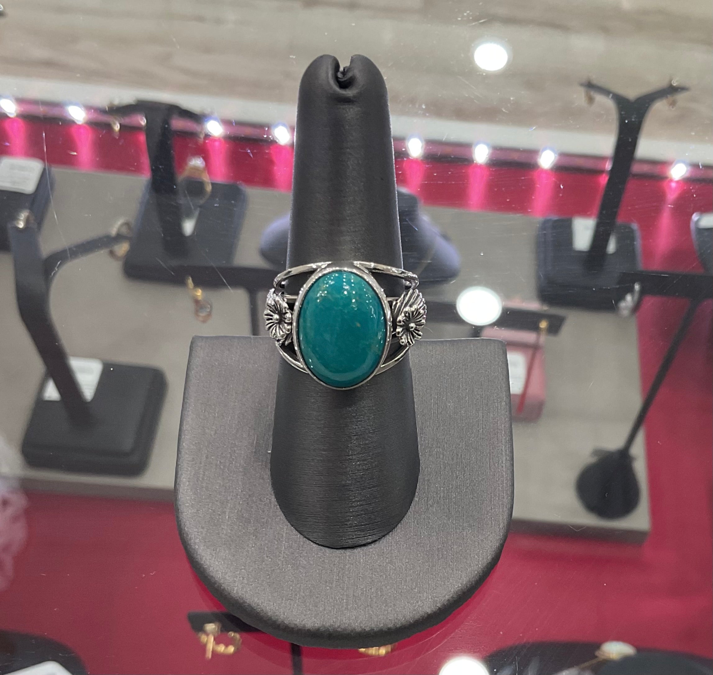 Kingman Turquoise Oval Sterling Silver Ring