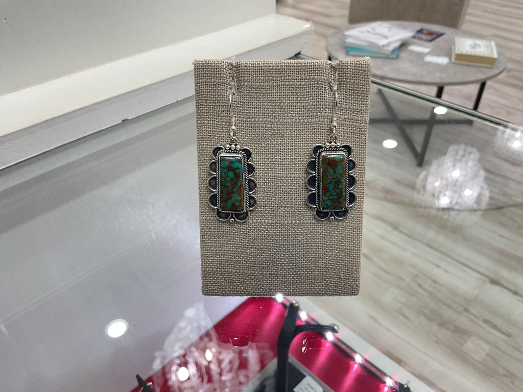 Royston Turquoise Square Sterling Silver Earrings