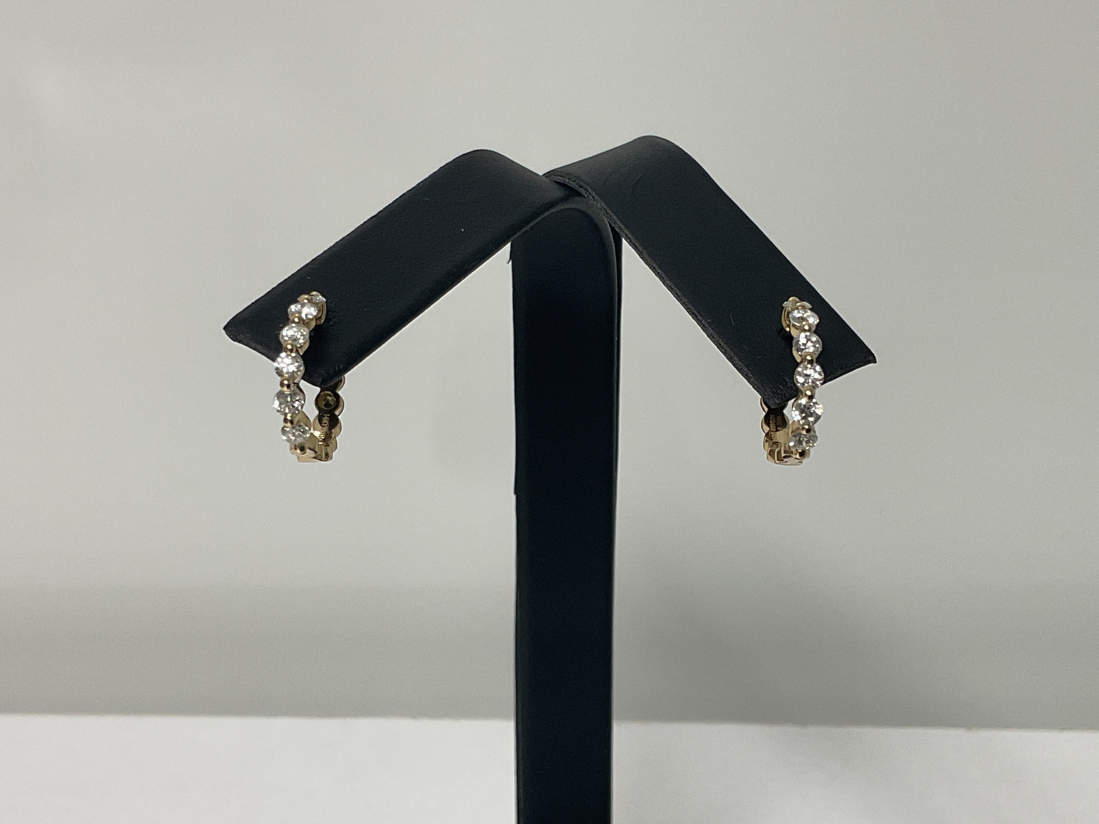 14KY Natural Diamond Huggie Earrings