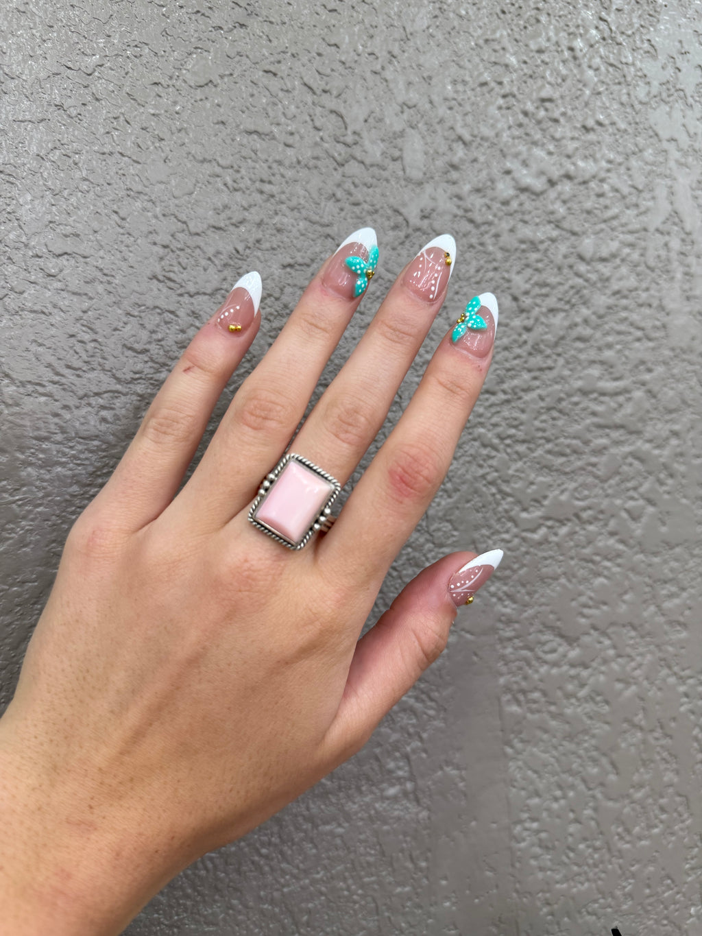 Pink Conch Square Ring