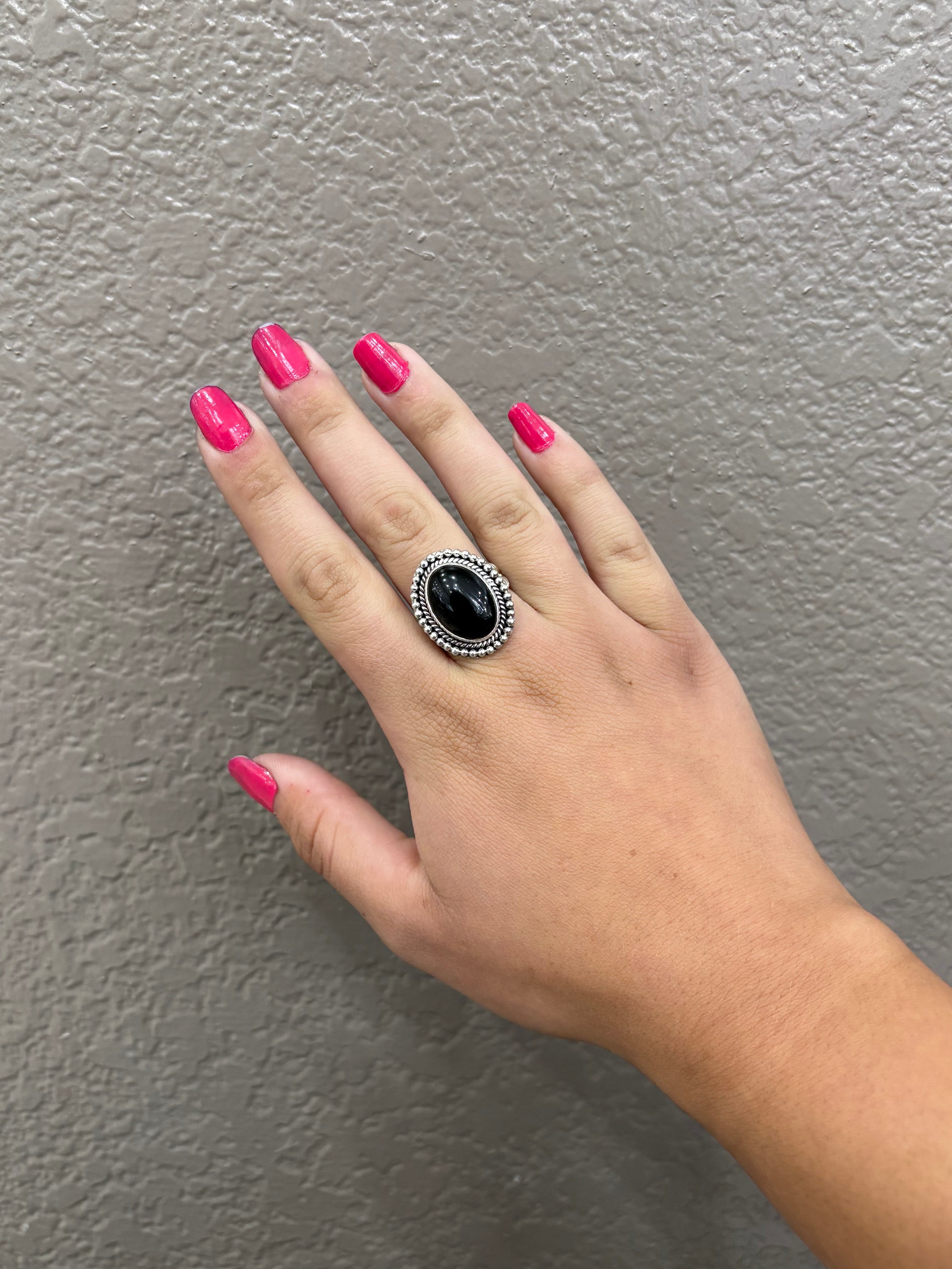 Black Onyx Oval Ring
