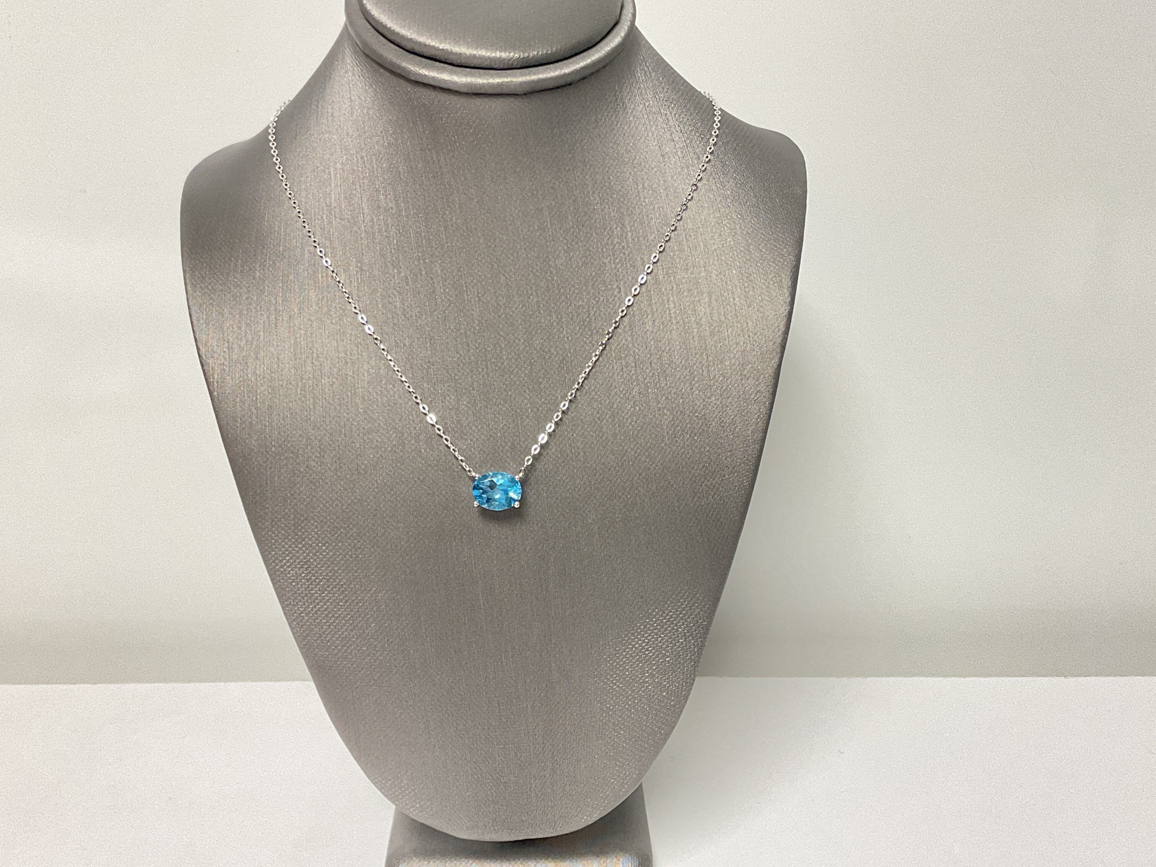 10KW Gold Swiss Blue Topaz Necklace