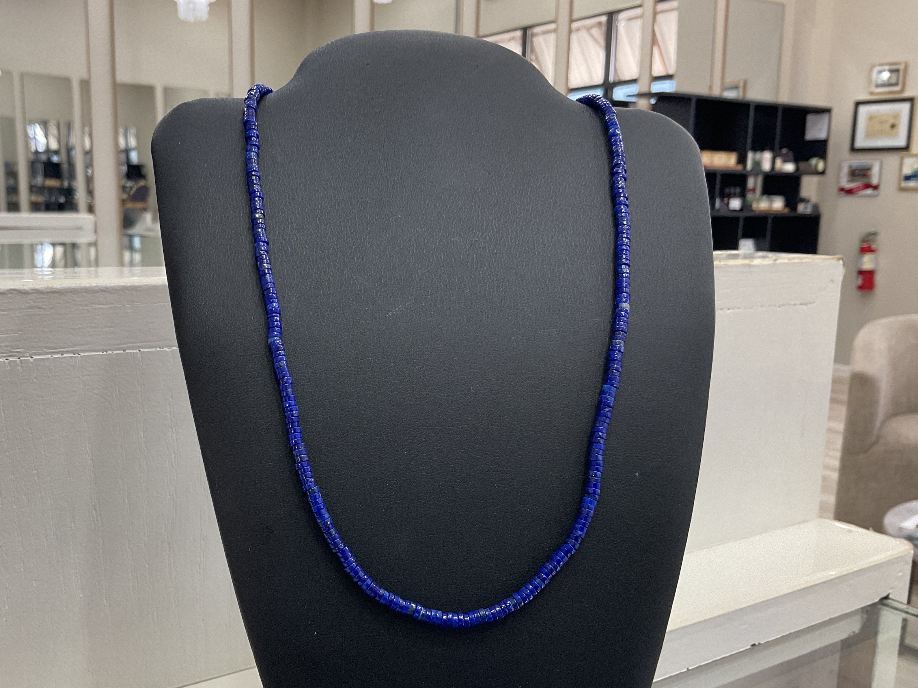 Blue Lapis Heishi Necklace
