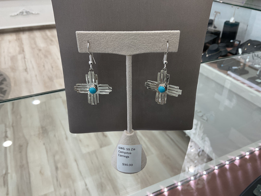 Campitos Turquoise Zia Earrings