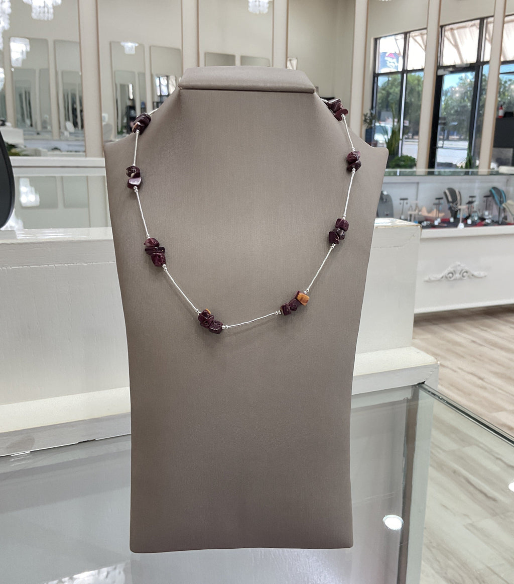 Purple Spiny Oyster Nugget Necklace