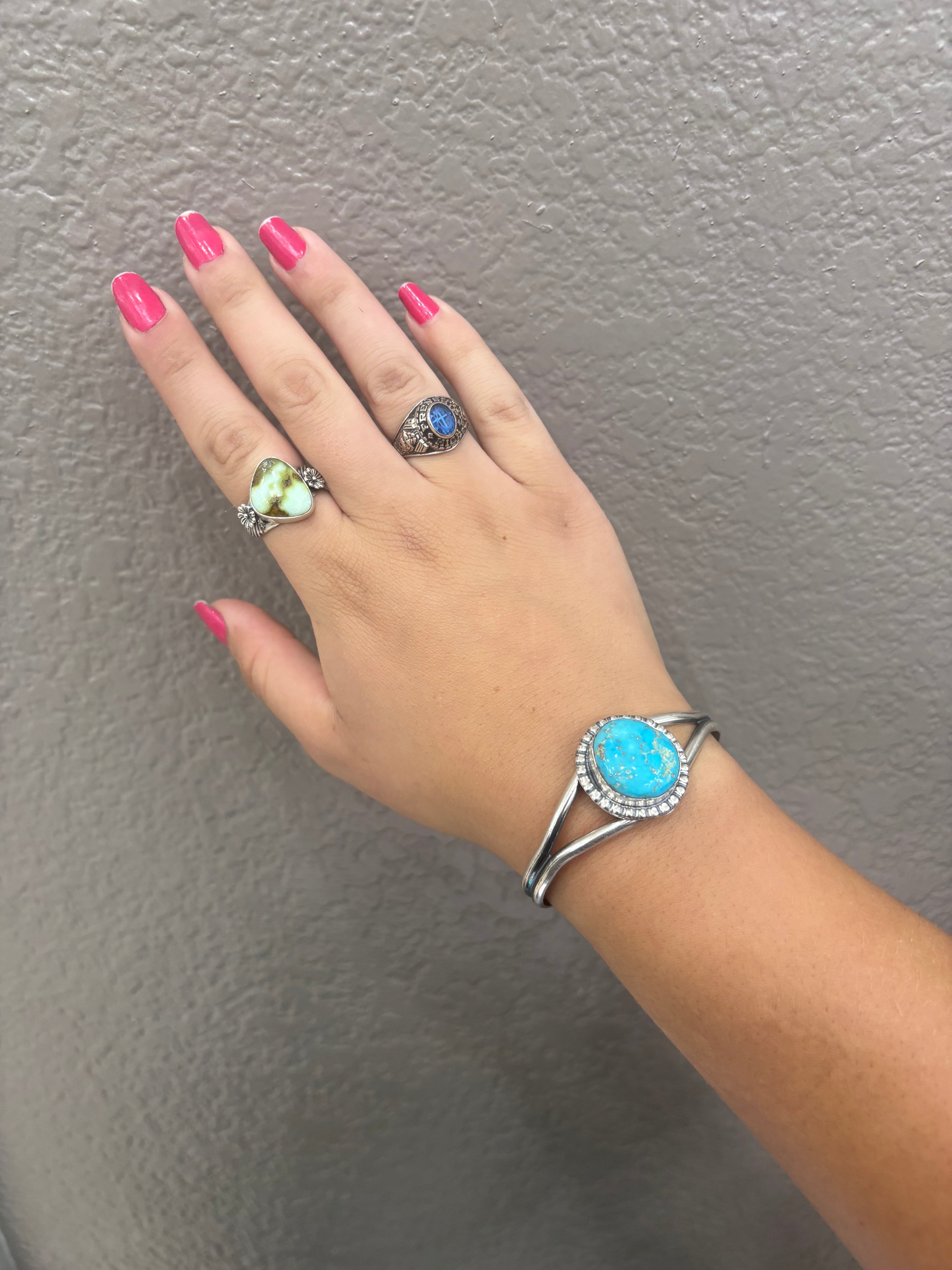 Kingman Turquoise Circle Cuff
