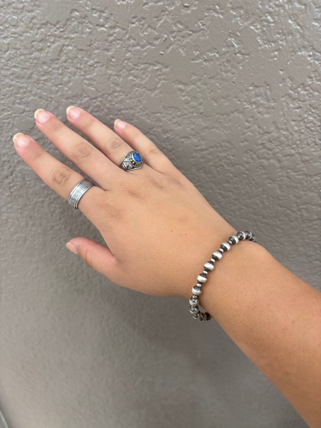 Oxidized SS Bead Bracelet
