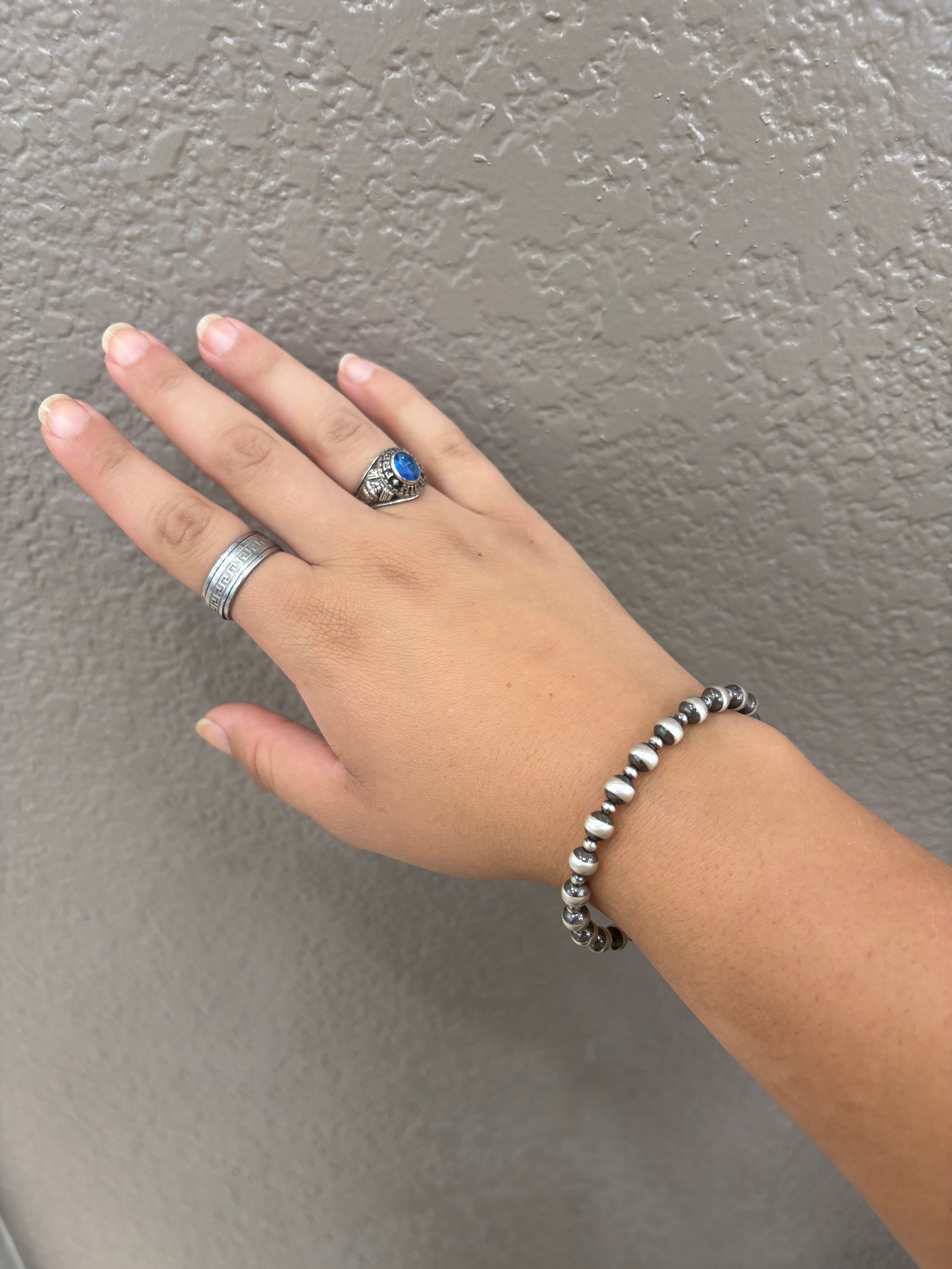 Oxidized SS Bead Bracelet