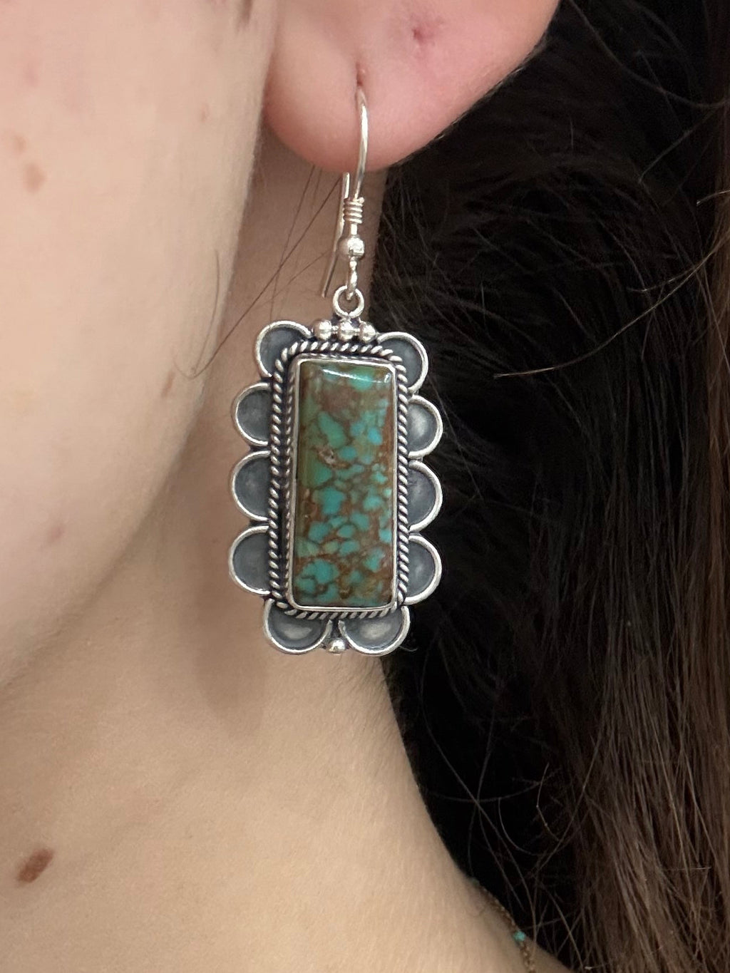 Royston Turquoise Square Sterling Silver Earrings