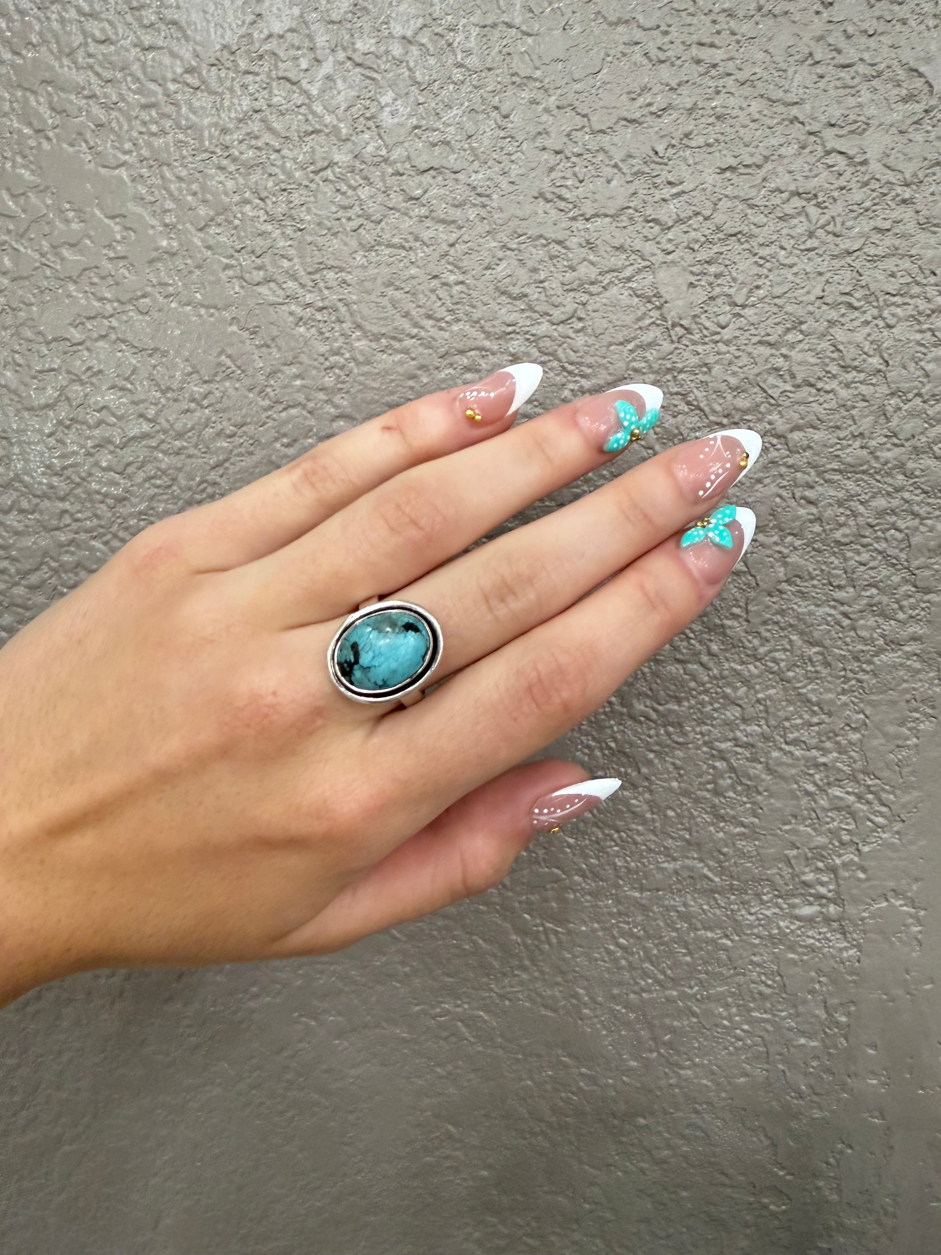 Hubei Turquoise Oval Ring