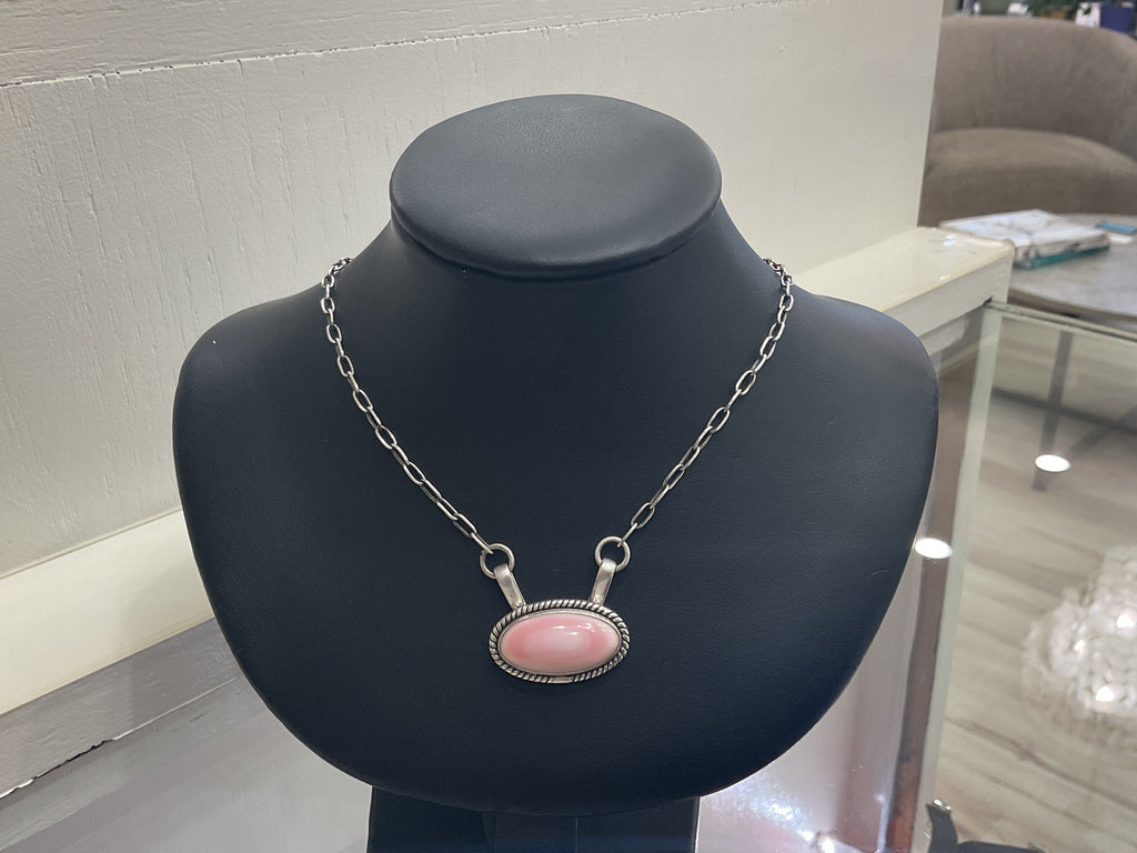 Pink Conch Oval Necklace