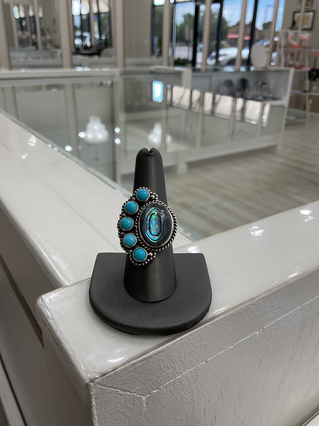 Kingman & Abalone Shell Ring