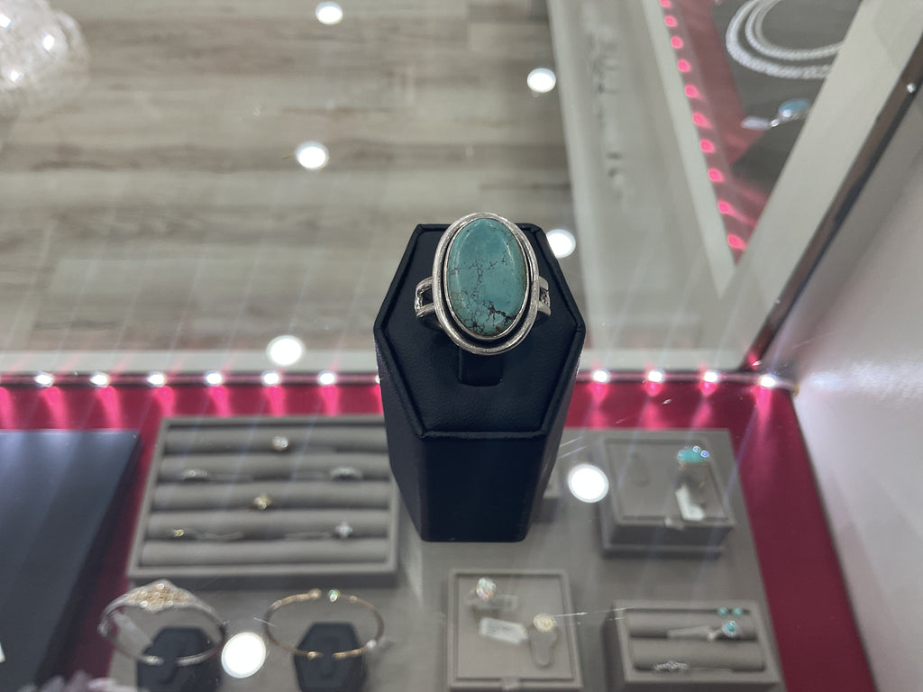 Hubei Turquoise Oval Ring