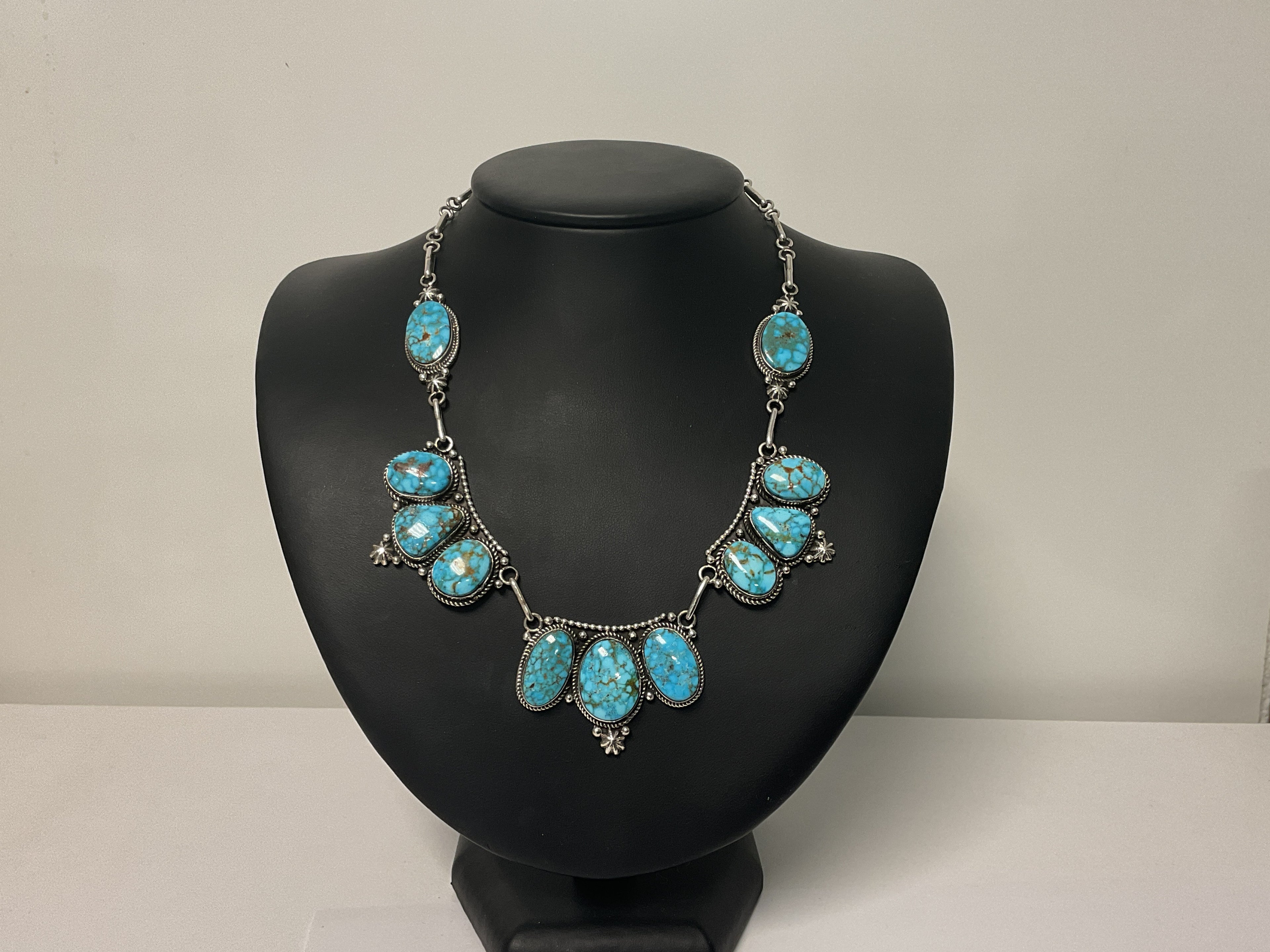 Kingman Red Web Turquoise Multi-stone Necklace