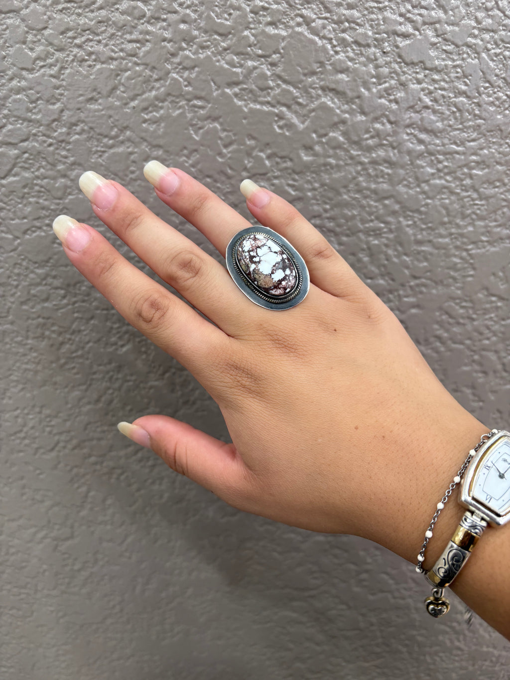 Wild Horse Long Small Oval Sterling Silver Ring