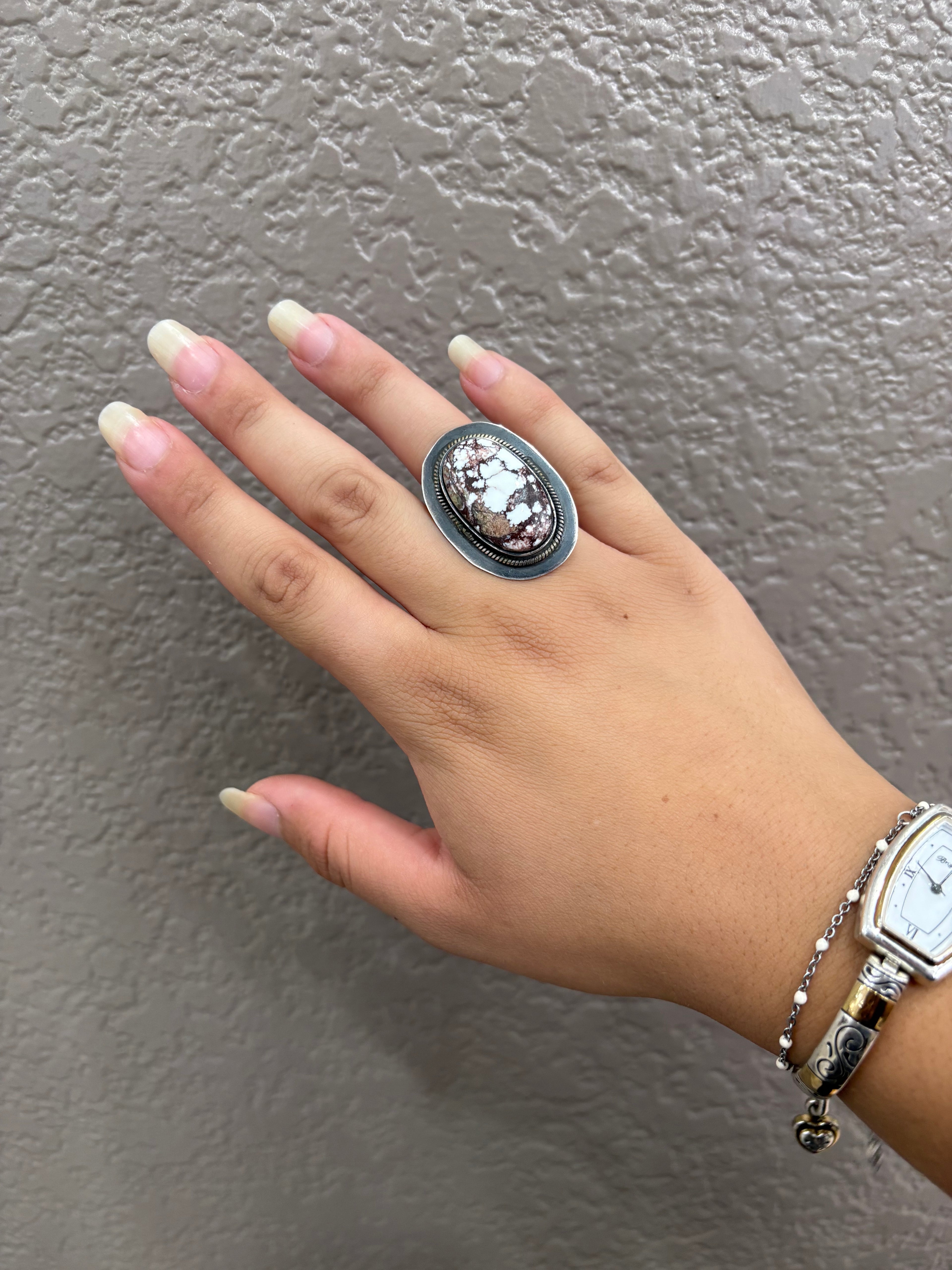 Wild Horse Long Small Oval Sterling Silver Ring