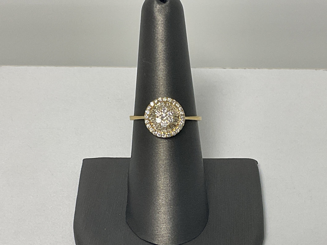 18KY Natural Diamond Cluster Ring
