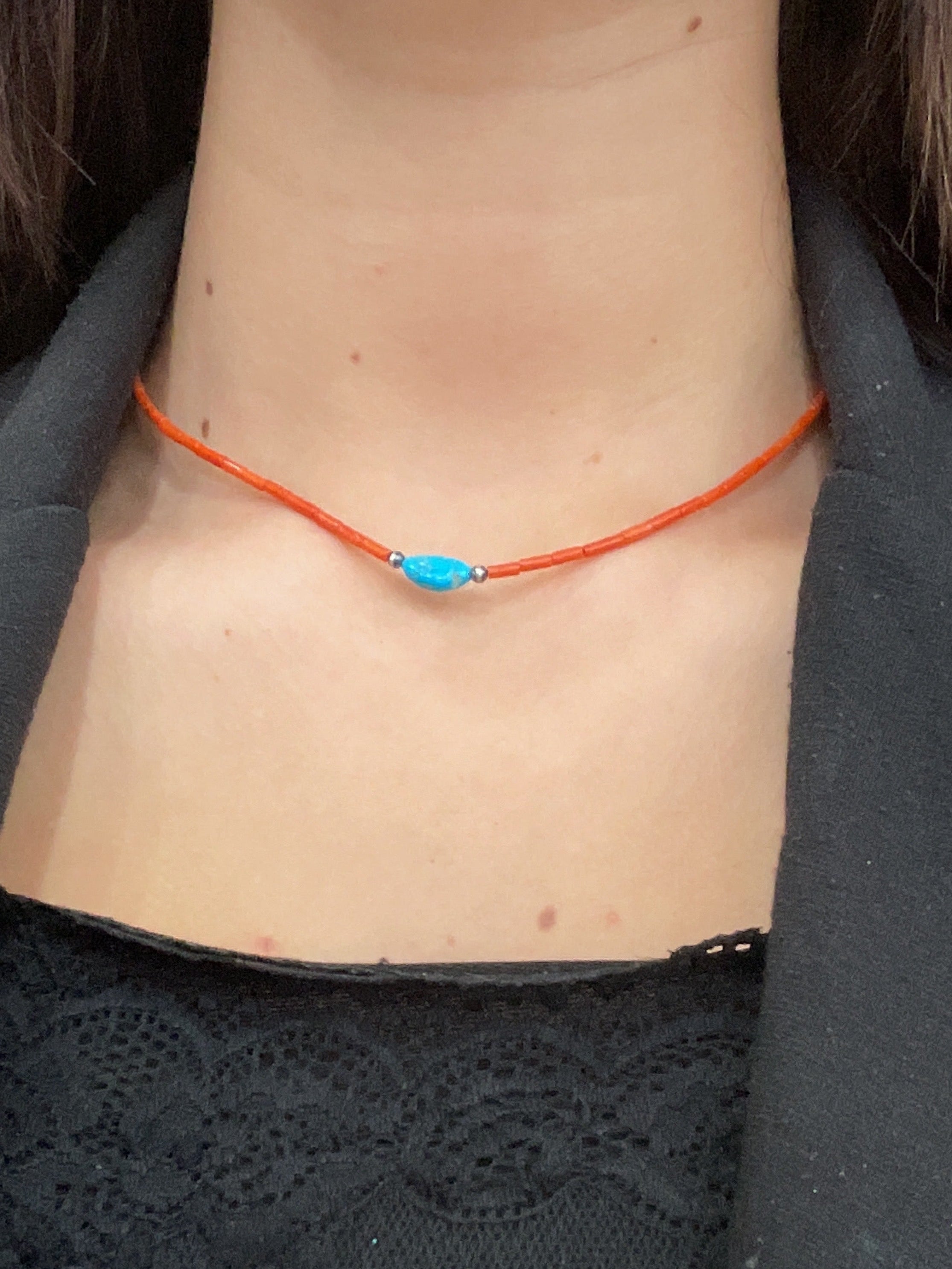 Mediterranean Coral & Sleeping Beauty Turquoise Necklace