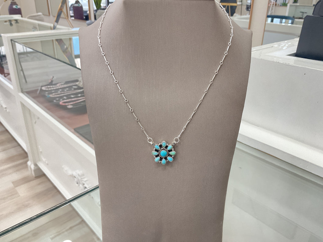 Kingman Flower Cluster Necklace
