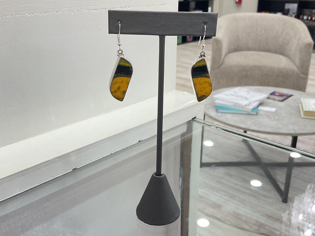 Bumble Bee Jasper Sterling Silver Earrings