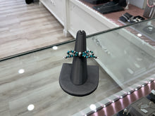 Load image into Gallery viewer, Turquoise and silver bead bow ring
