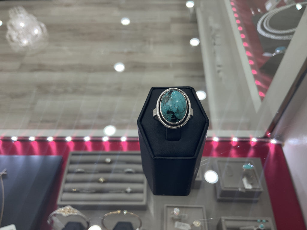 Hubei Turquoise Oval Ring