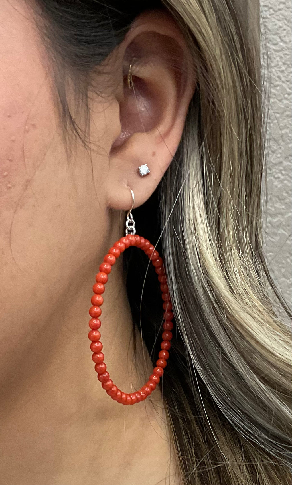 Italian Coral Bead Earrings