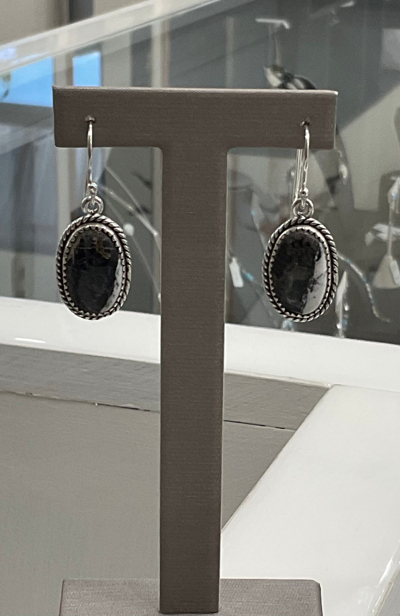 White Buffalo Dangle Earrings