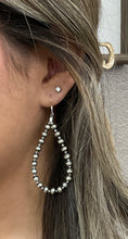 Load image into Gallery viewer, Sterling Silver Oxidized Bead Teardrop Earrings
