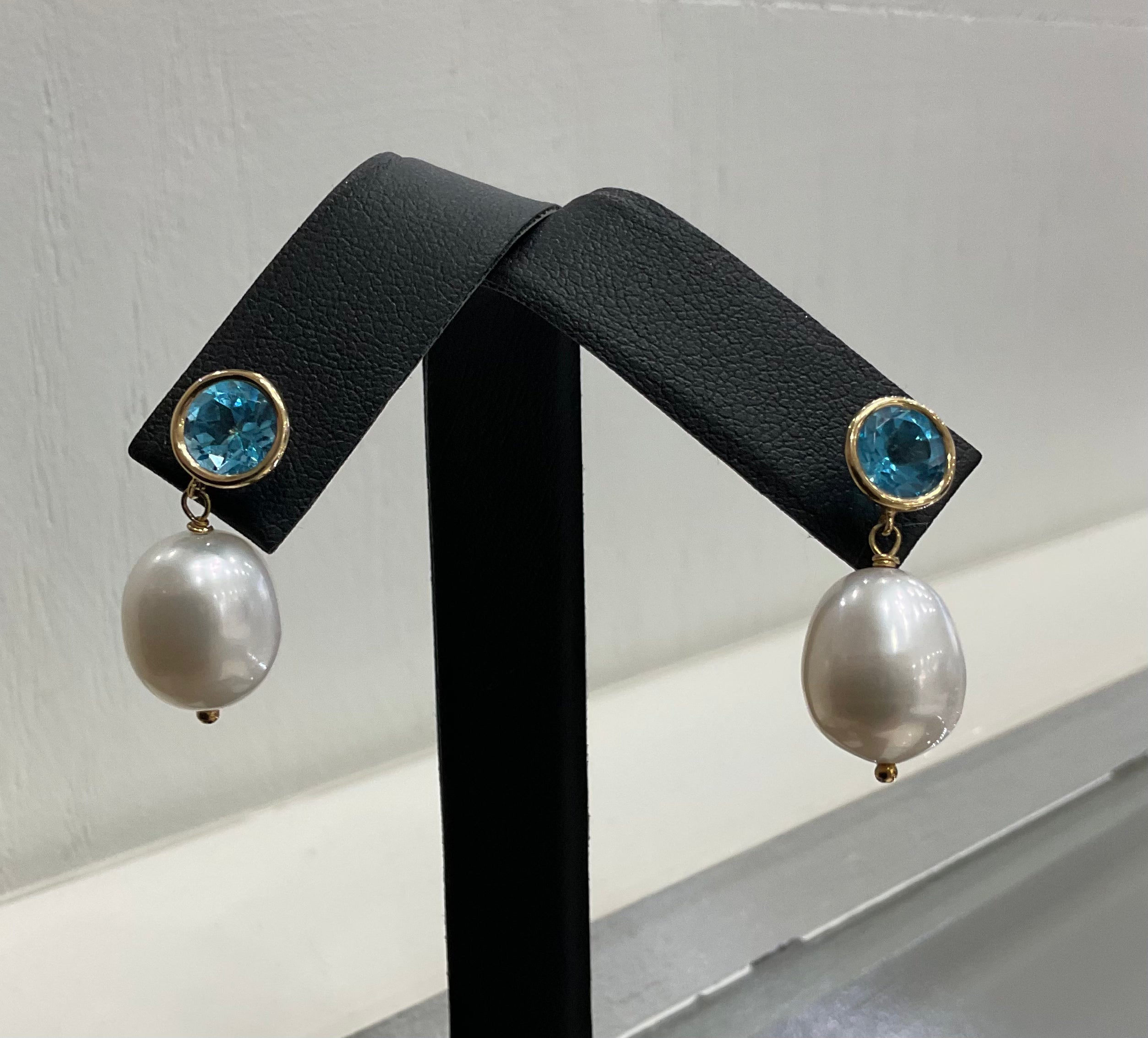 14KY Gold and Topaz Earrings