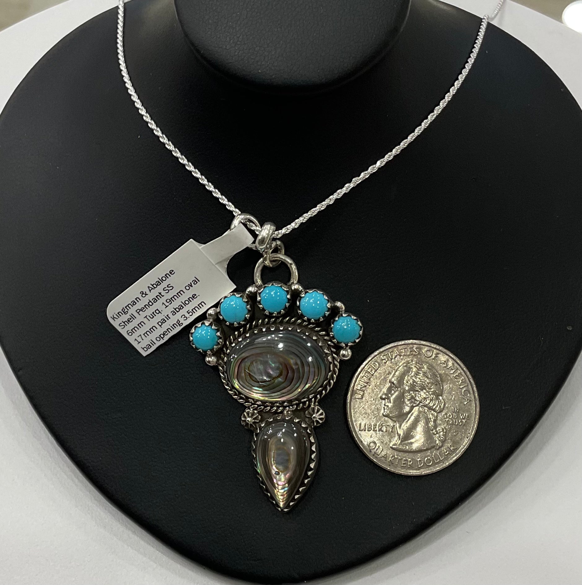 Kingman & Abalone Shell Pendant