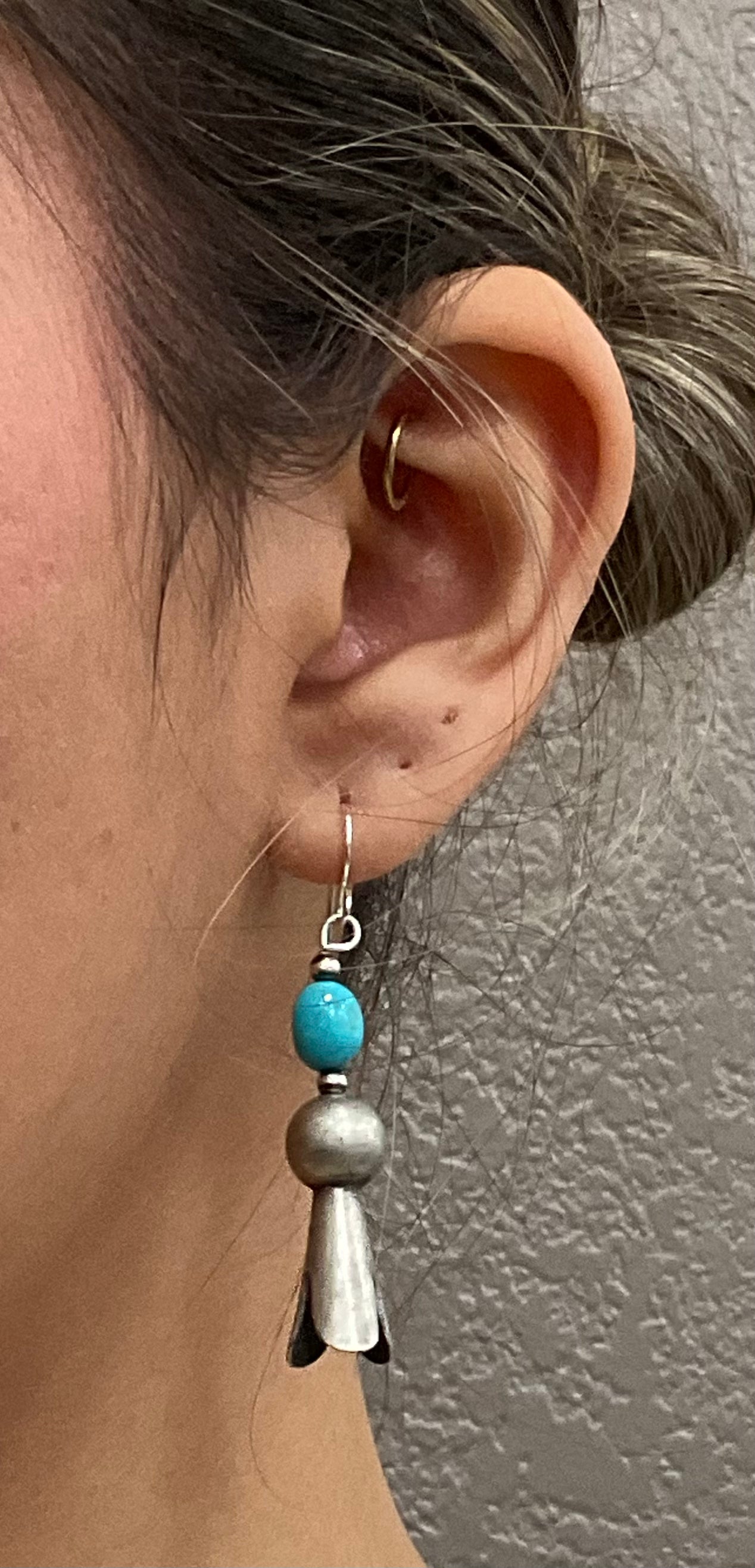 Sterling Silver Oxidized Sonoran Bead Drop Earrings
