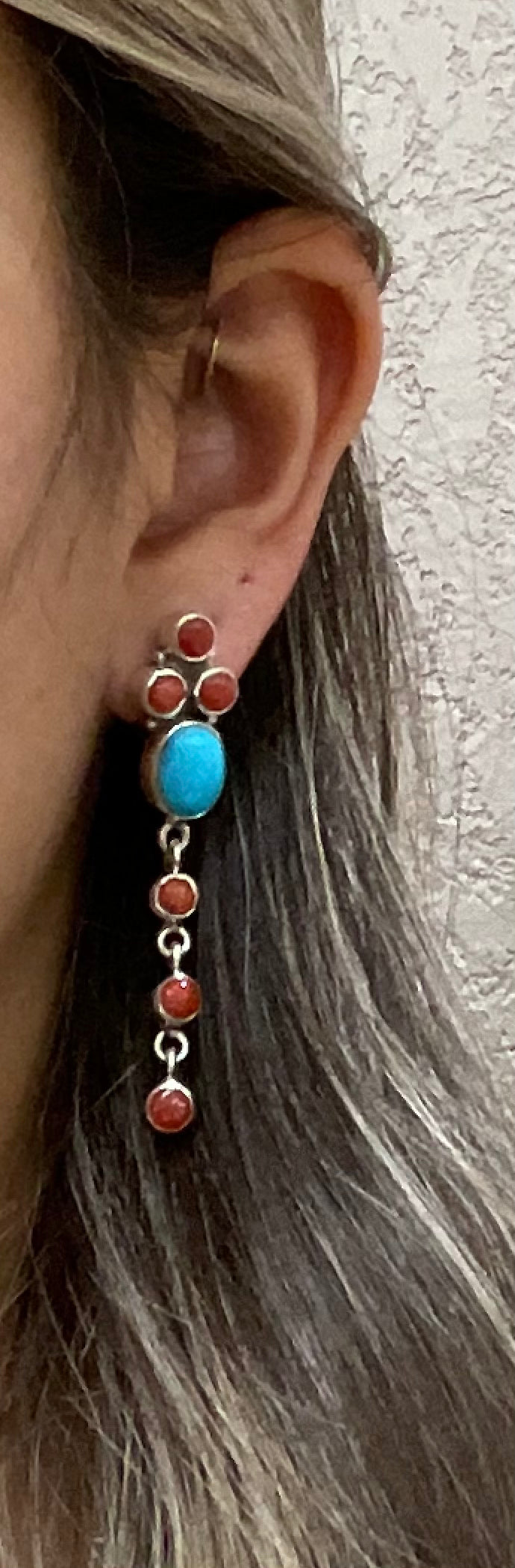 Coral and Sonoran Cluster Earrings