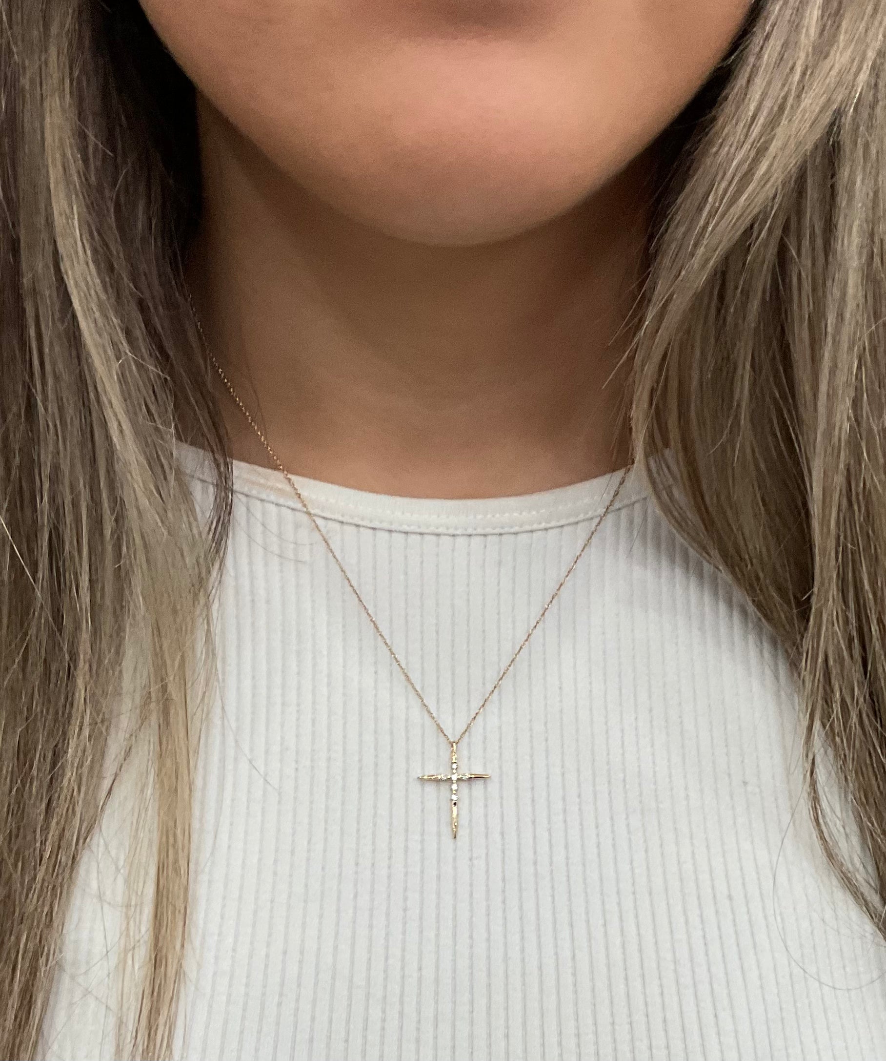 14KY Cross Necklace