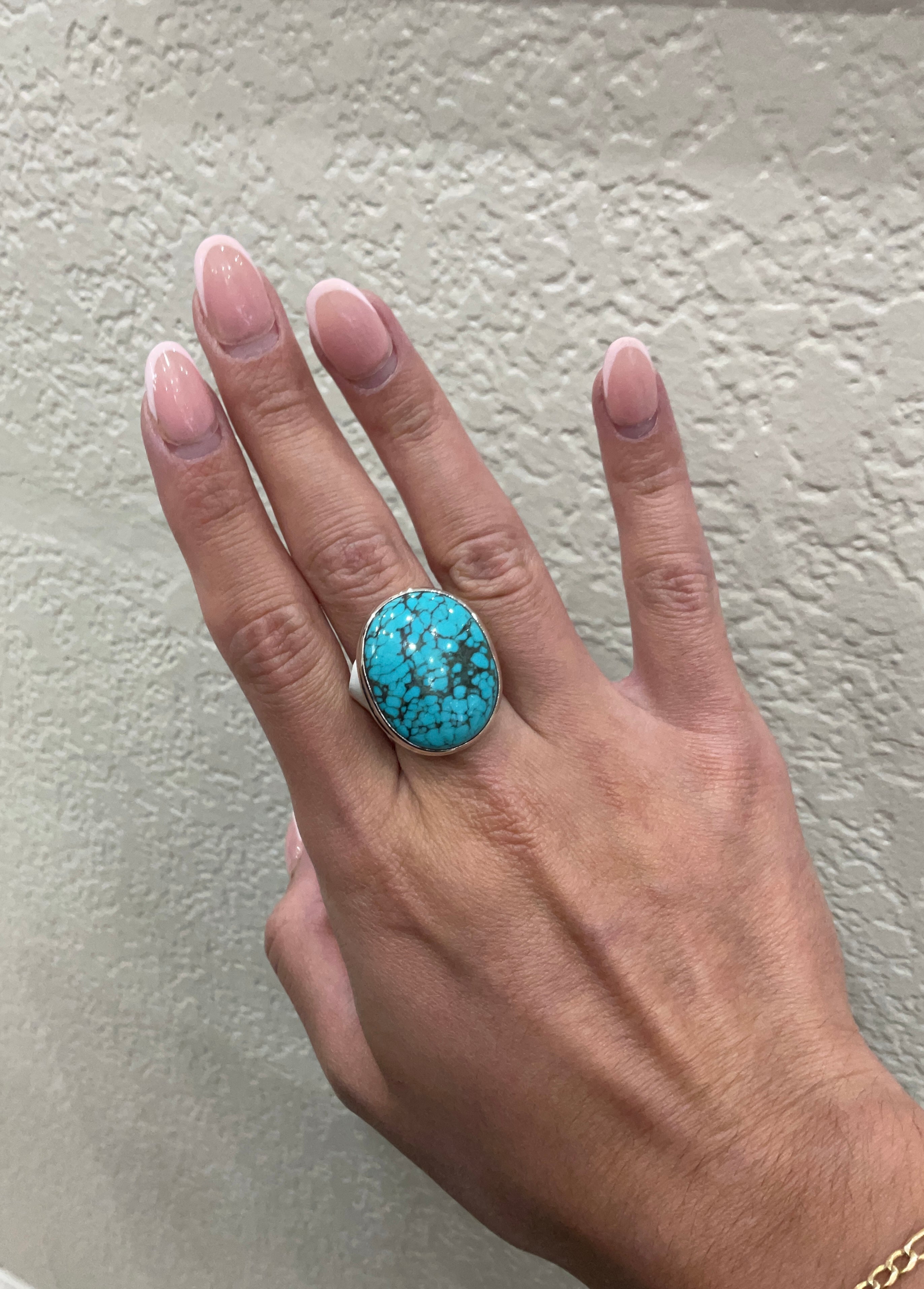 Hubei Turquoise and Sterling Silver Ring