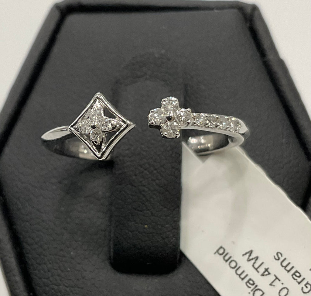 14KW Natural Diamond Open Ring