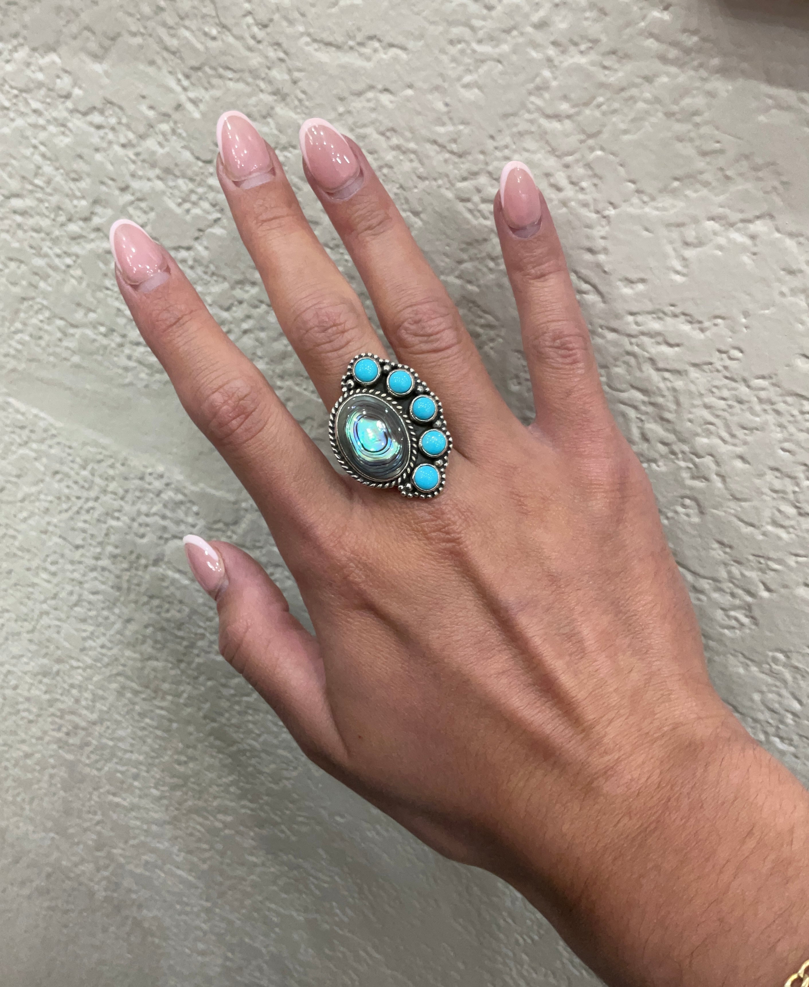 Kingman & Abalone Shell Ring