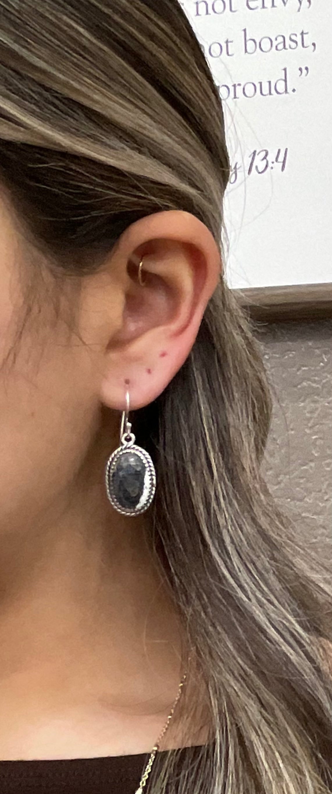 White Buffalo Dangle Earrings