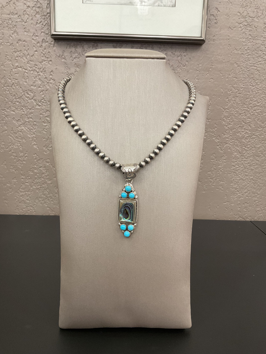 Kingman & Abalone Shell Pendant