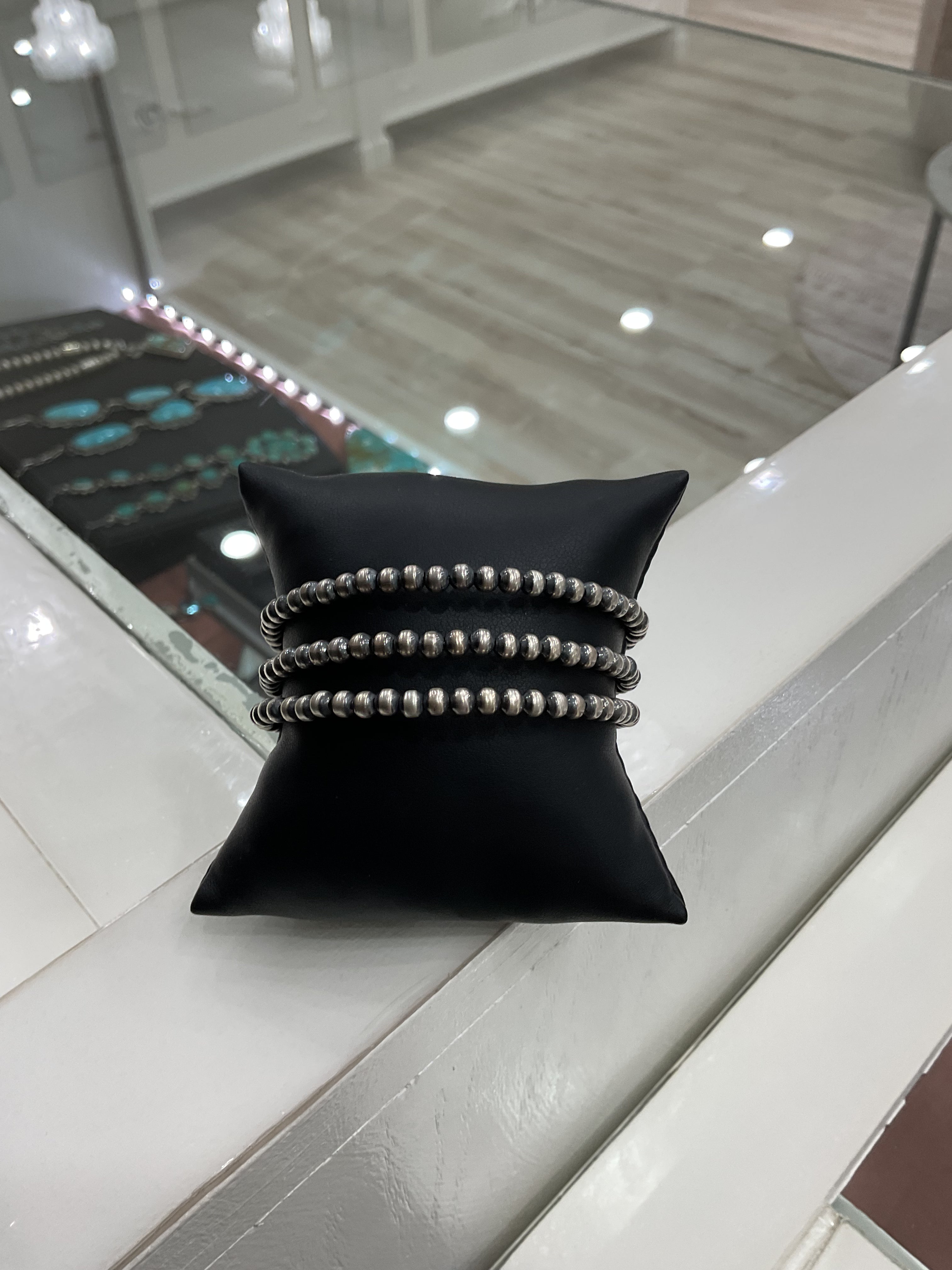 Sterling Silver Bead Multiple Wrap Bracelet