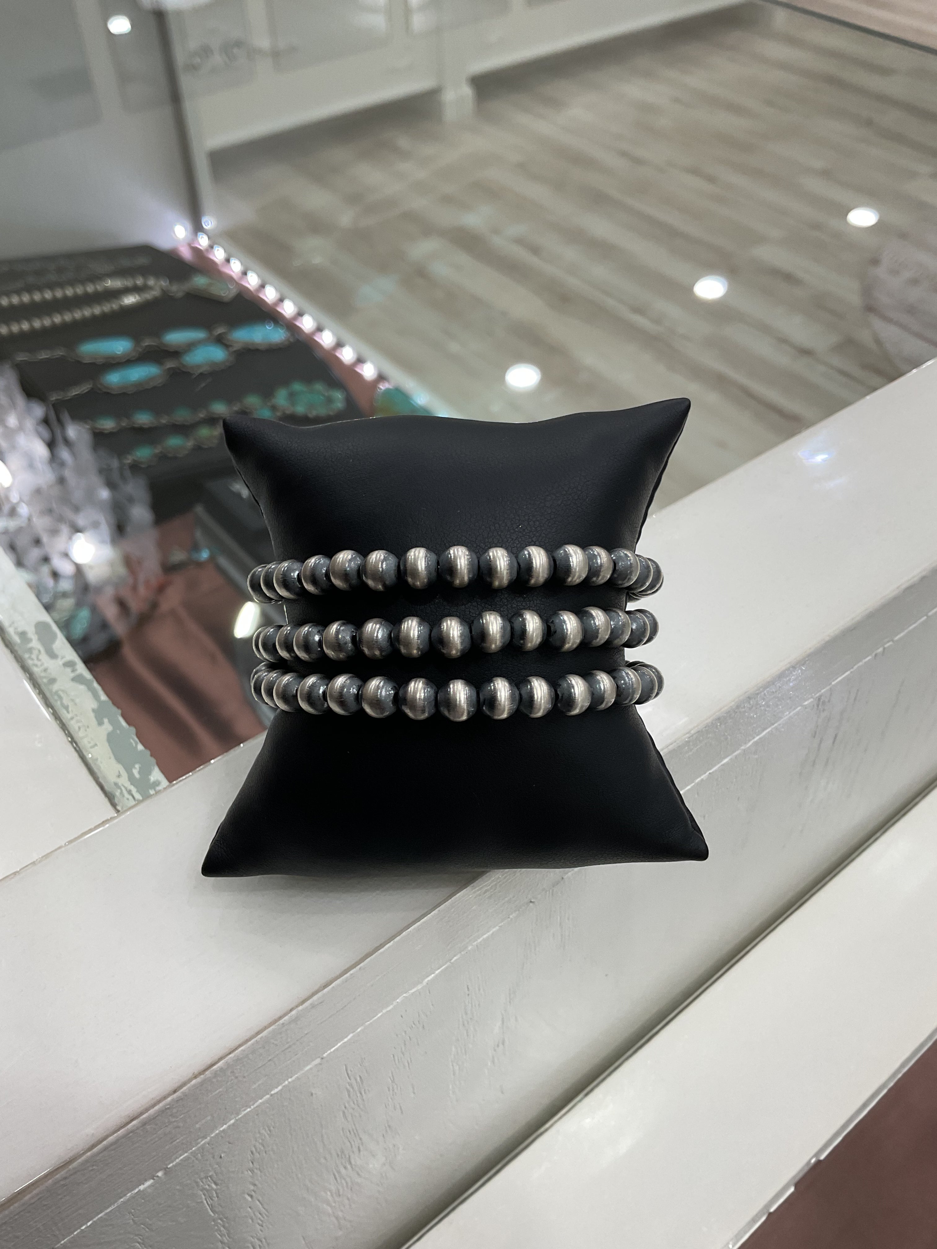 Sterling Silver Bead Multiple Wrap Bracelet