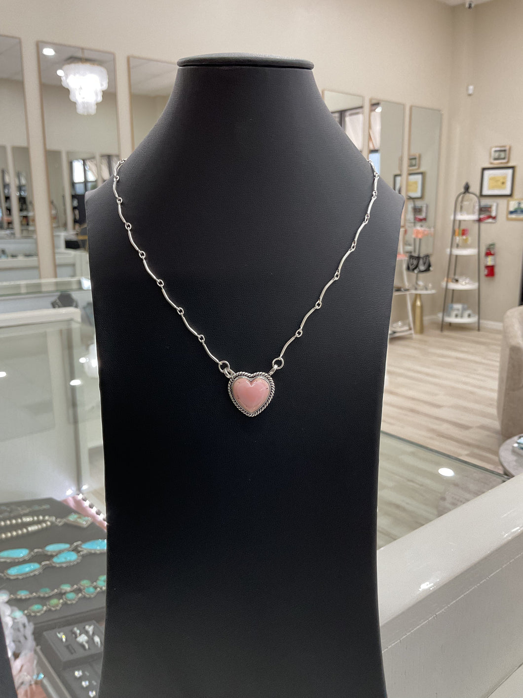 Pink Conch Heart Necklace