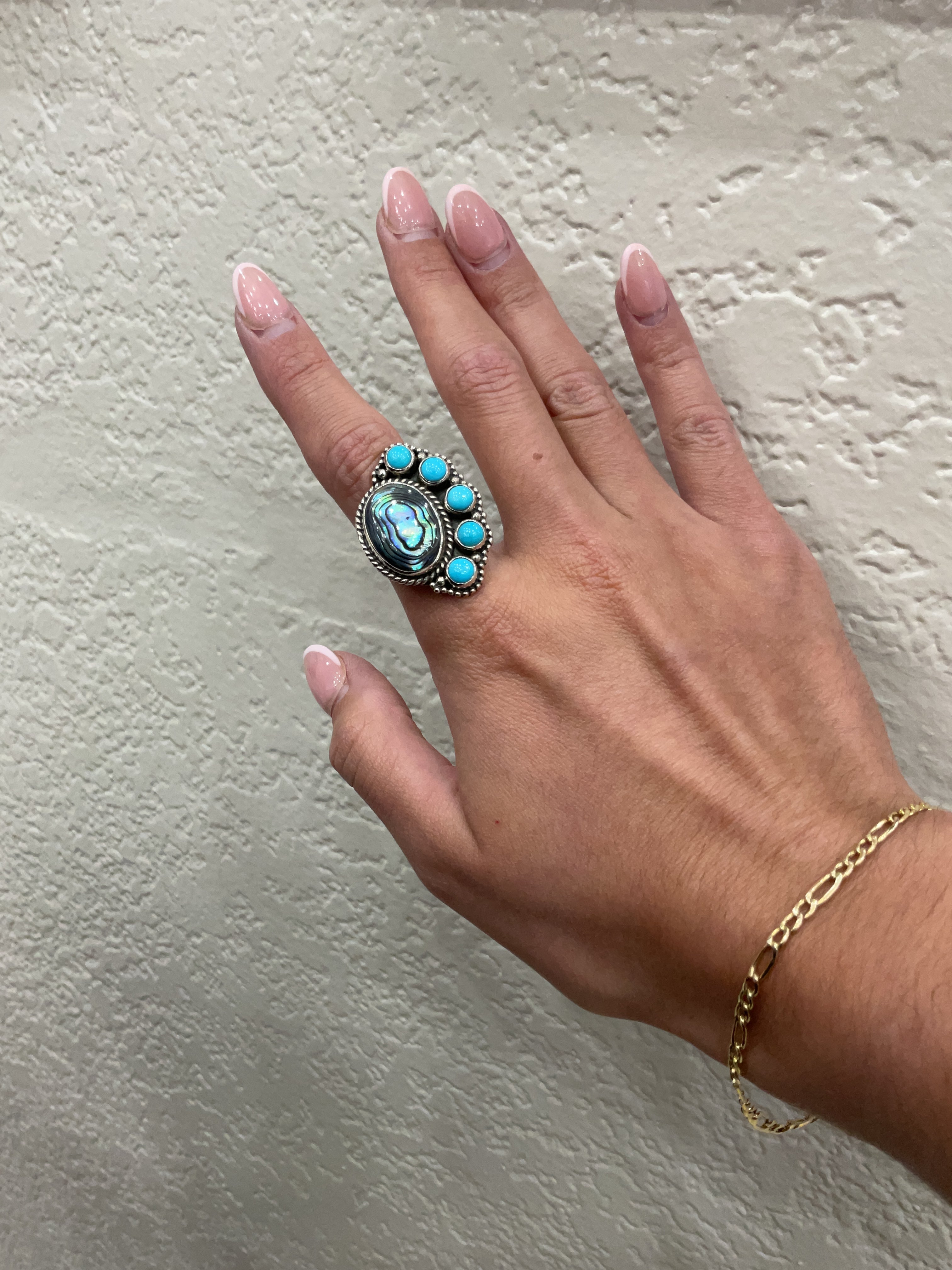 Kingman & Abalone Shell Ring