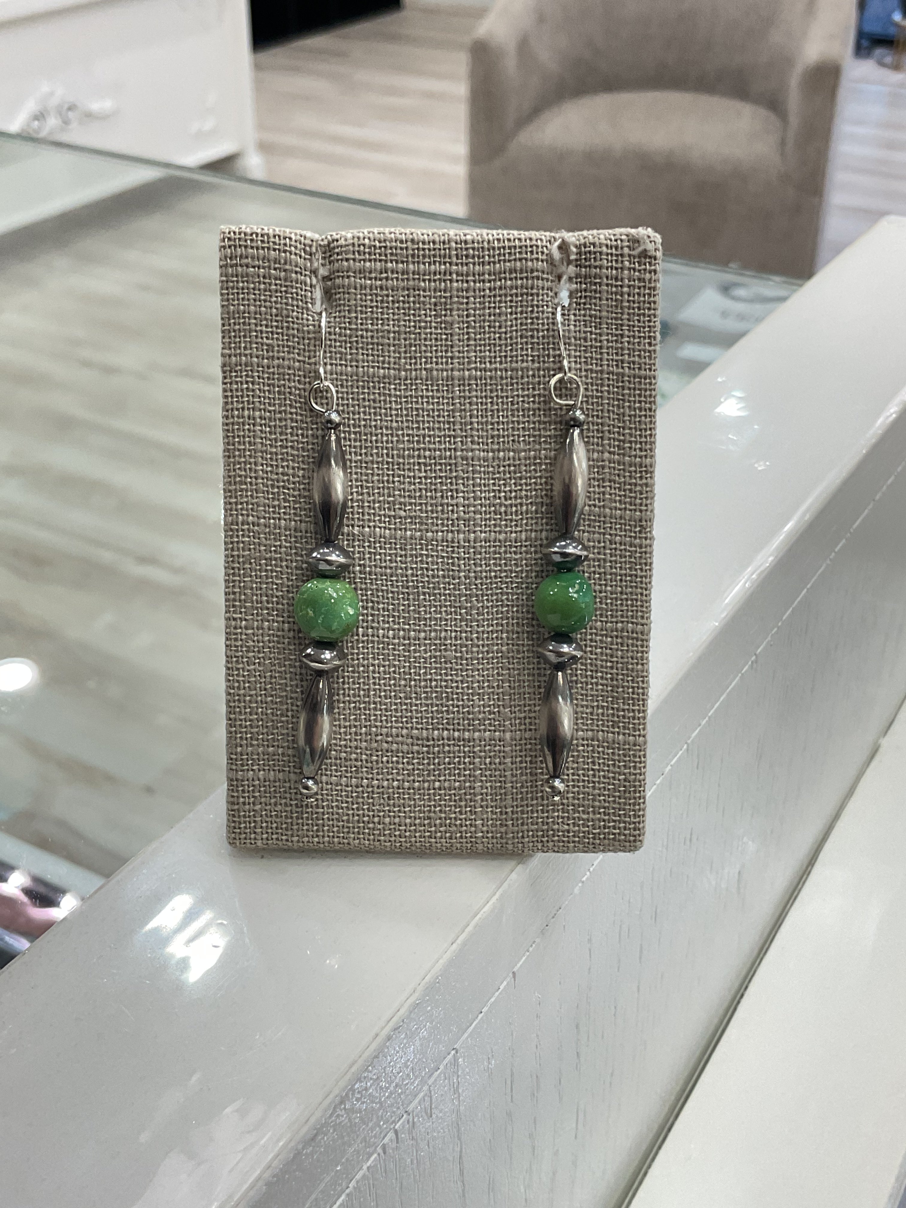 Sterling Silver Oxidized Sonoran Bead Drop Earrings