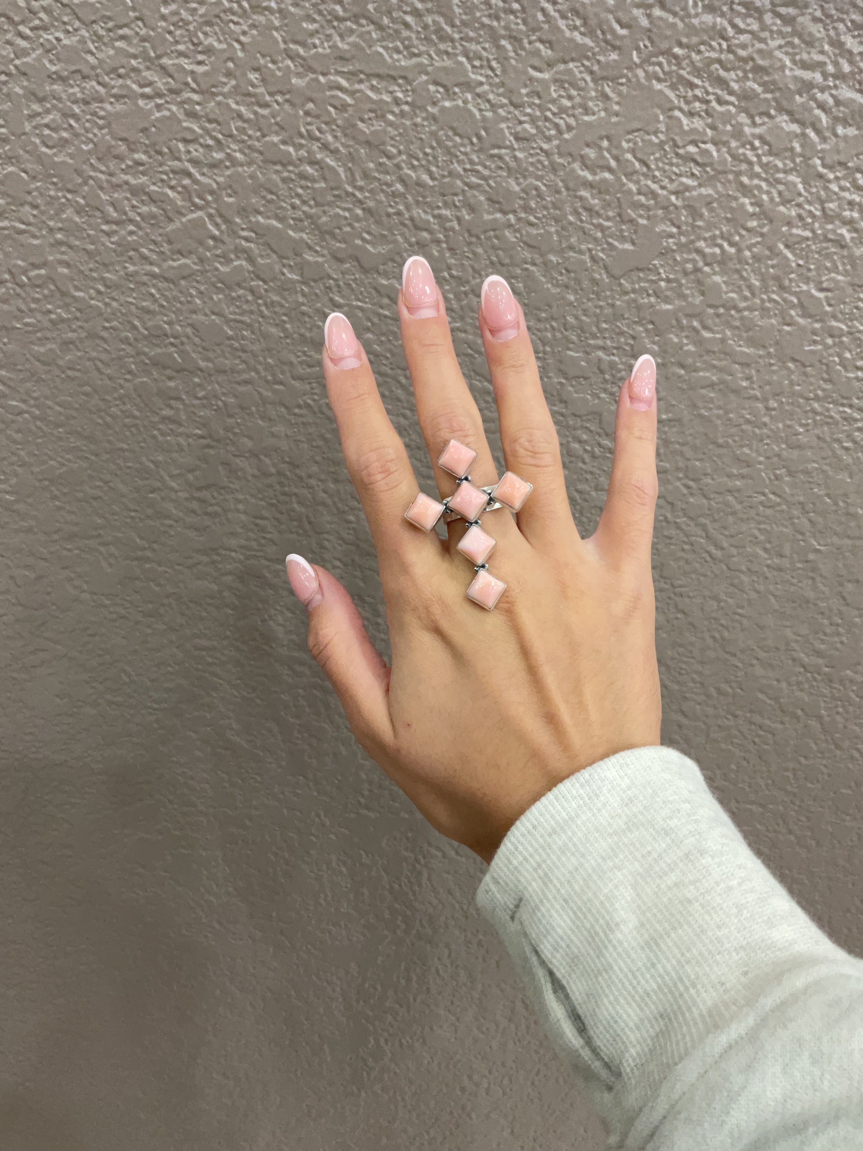 Pink Conch Cross Ring